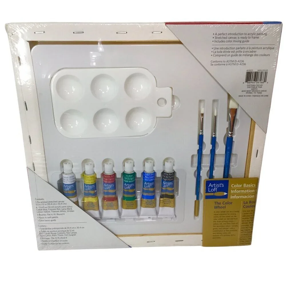Paint by Number Kit NEW Artist's Loft PBN Owl Owls Canvas Acrylic Tubes Brushes
